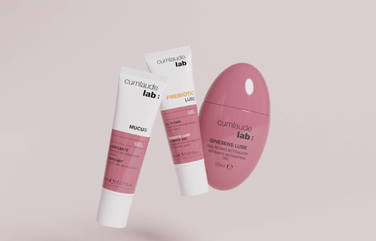 Gama de geles íntimos Cumlaude Lab — Mucus, Prebiotic Lube y Ginesens Lube