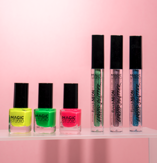 Esmaltes y Liquid Glitter de la gama Flash Neon de Magic Studio