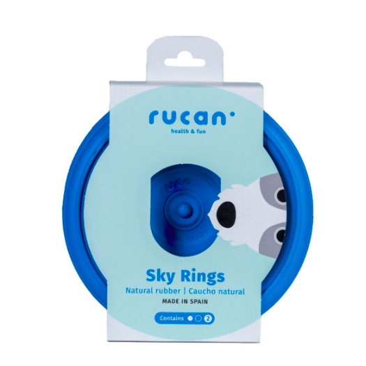 Packáging de Sky Rings de Rucan, caucho natural